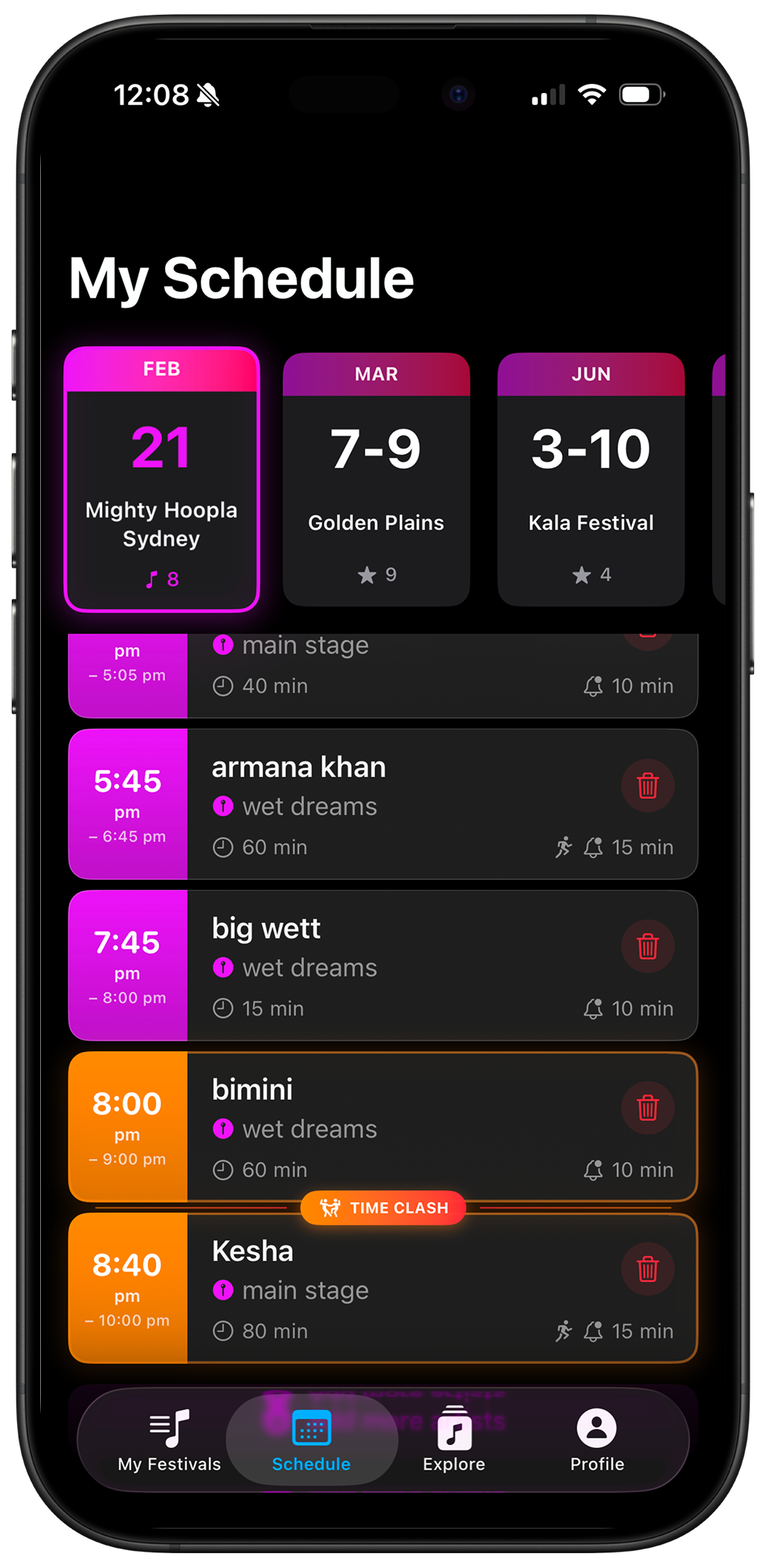SetLine app screen